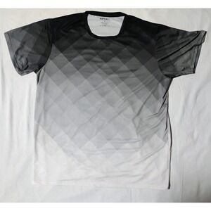 APTRO Mens XL Athletic T-Shirt Quick Dry Performance Ombre Diamond Grid Black